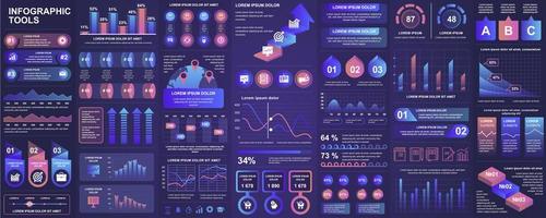 Infographic, UI, UX, KIT elements bundle vector