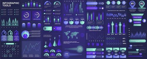 Infographic, UI, UX, KIT elements bundle vector