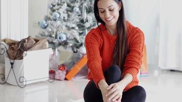 Young woman relaxing over the Christmas season