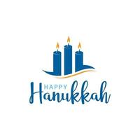 feliz diseño de saludo simple de hanukkah vector