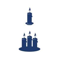conjunto de logotipo de vela de hanukkah vector