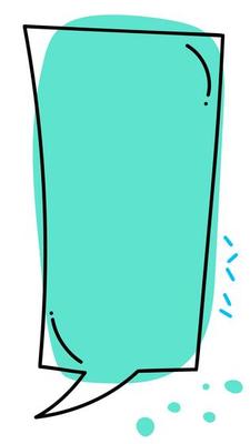 Vertical hand drawn empty speech bubble