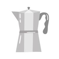 cafetera géiser metálica de estilo italiano tradicional vector