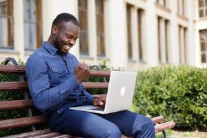 Man working outside photo