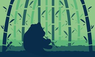 Bamboo forest and panda landscape vector