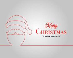 Merry Christmas and Happy New Year Santa Claus Minimalist Banner vector