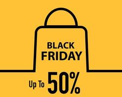 Black Friday minimalist discount sale banner vector