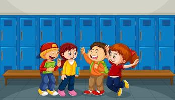 Happy children at school vector