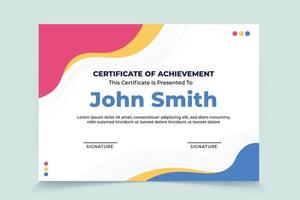 Abstract colorful wave certificate of appreciation template vector