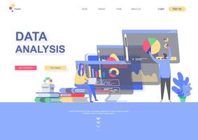 Data analysis landing page template vector