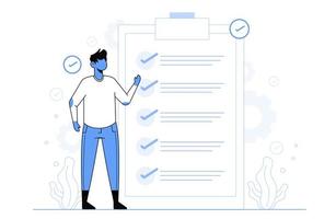 Checking task success concept for landing page template vector