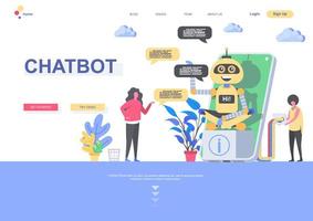 plantilla de página de destino de chatbot vector