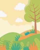 Cartoon landscape background vector