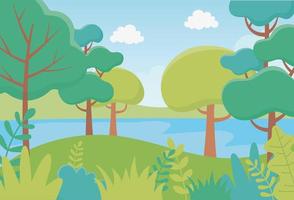 Cartoon landscape background vector