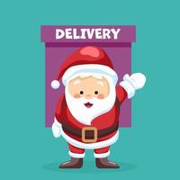 Santa Claus making delivery vector