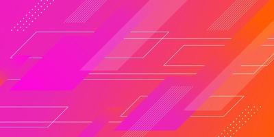 Abstract pink and orange gradient geometric shape design vector