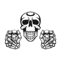 Skull with skull in both hands vector