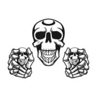 Skull with skull in both hands vector