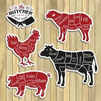 Diagrams for butcher shop vector