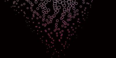 Pink outlined circles on dark layout. vector