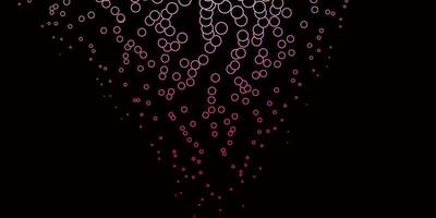 Pink outlined circles on dark layout. vector