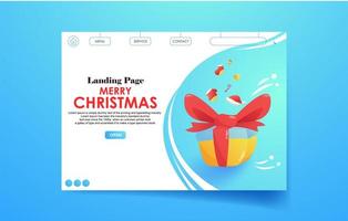 Merry Christmas landing page template vector