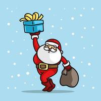 Santa claus with running vector