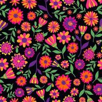 Dia de los muertos seamless pattern with marigold flowers vector