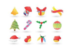 set de accesorios de navidad vector