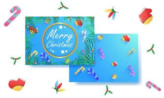 Merry Christmas Greeting Cards vector