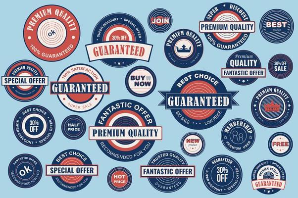 Collection of sale labels