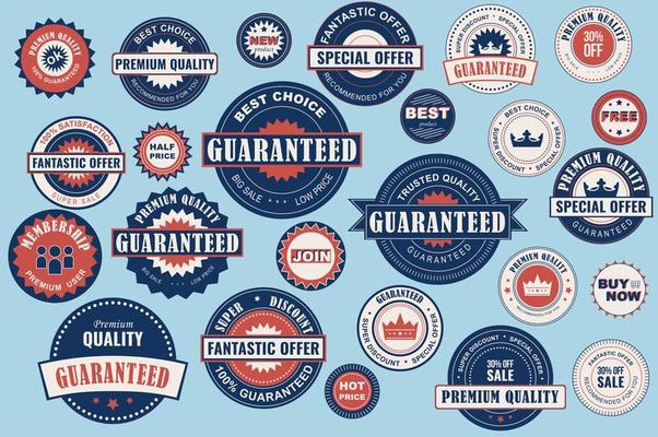 Collection of sale labels