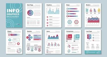 Infographic brochures, data visualization design template vector