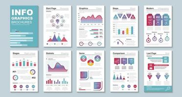 Infographic brochures, data visualization design template vector