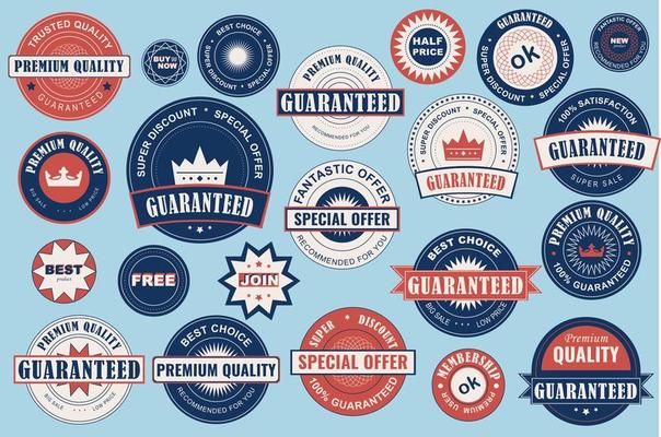 Collection of sale labels