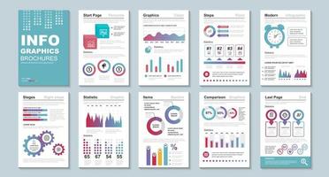 Infographic brochures, data visualization design template vector