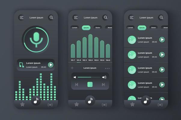 Music player, unique neomorphic design kit