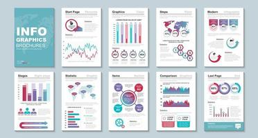 Infographic brochures, data visualization design template vector