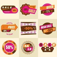 Set of retro sale badges vector