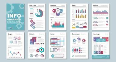 Infographic brochures, data visualization design template vector