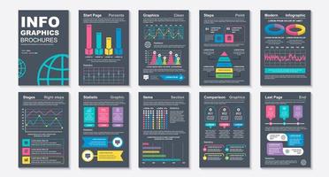 folletos infográficos, plantilla de diseño de visualización de datos vector