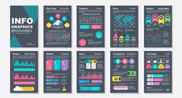 folletos infográficos, plantilla de diseño de visualización de datos vector