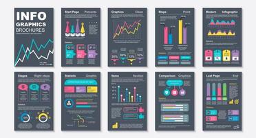 folletos infográficos, plantilla de diseño de visualización de datos vector