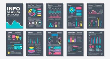 Infographic brochures, data visualization design template vector