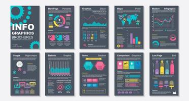 Infographic brochures, data visualization design template vector