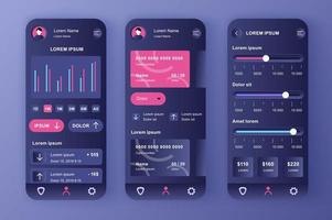 Smart banking, unique neomorphic design kit vector