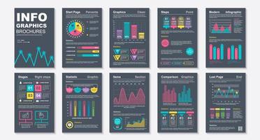 Infographic brochures, data visualization design template vector