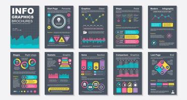 Infographic brochures, data visualization design template vector