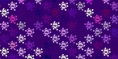 Purple template with flu signs. vector
