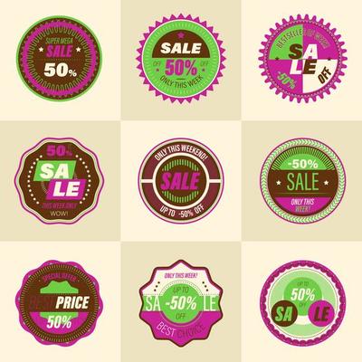 Set of retro sale badges